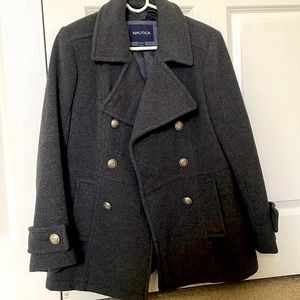 Nautica Womens Grey Pea Coat